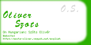 oliver szots business card