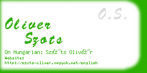 oliver szots business card